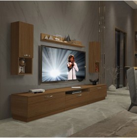 Resim Decoraktiv Trendstyle 270da Slm Tv Ünitesi Tv Sehpası - Naturel Ceviz 