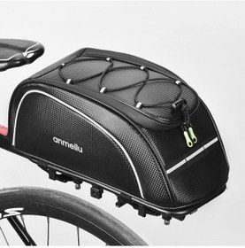 Resim Bisiklet Arka Koltuk Çantaları Bisiklet Sepet Çantaları Su Geçirmez Bisiklet Rafı Bagaj Kargo Paketi Motosiklet Pu Kuyruk Paketi Siyah Siyah 