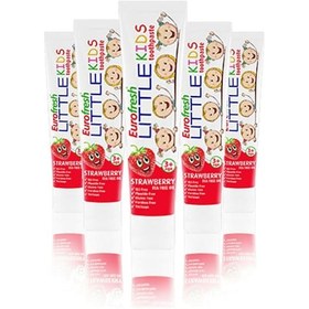 Resim Farmasi Eurofresh Little Kids 3+ Yaş Çilek Aromalı Çocuk Diş Macunu 5 x 50 G 