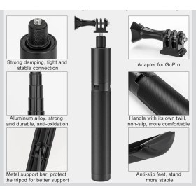 Resim Next Station DJI GOPRoo INSTA360 X5 X4 X3 Uyumlu Tripotlu 119 cm Görünmez Çubuk 