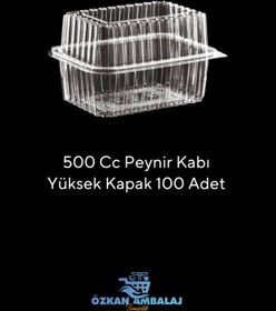 Resim Özkan Ambalaj Temizlik Plastik Kapaklı Kase Sızdırmaz Kap 500 Cc Yüksek Kapak 100 Adet 
