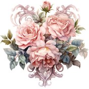 Resim 1 adet Pembe Çiçekli Kalp Şekilli Vinil Duvar Çıkartısı - Modern Tarz, Kendinden Yapışkanlı, Ayrılabilir, Oturma Odası ve Yatak Odası Dekoru İçin İdeal, Plastik Yüzeylerle Uyumlu, Dekoratif Sticker|Şık Ev Dekoru|Pembe Çiçekler Tasarımı, Çiçek Dekorasyonları 