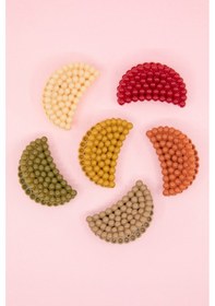 Resim Kadın 6'lı Renkli Incili Mandal Toka Seti E 