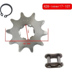 Resim Cloudstore Kayo Bse Ssr Sdg 428 17mm Delik 10 Diş Zincir Bağlantılı Motor Zincir Dişlisi 