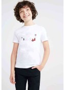 Resim Stickman Hook Baskılı Unisex Çocuk Beyaz T-Shirt 
