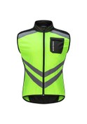 Resim Springsun Hafif Ve Su Geçirmez Bisiklet Yeleği - Gece Koşusu Ve Bisiklet İçin Yansıtıcılı Yeşil 