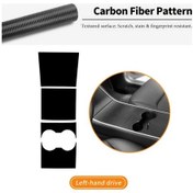 Resim Xuweiwei 2017-2020 Tesla Model 3 Carbon Fiber Pattern Lhd Merkezi Konsol Vites Kapağı Kaplama 