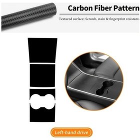 Resim Xuweiwei 2017-2020 Tesla Model 3 Carbon Fiber Pattern Lhd Merkezi Konsol Vites Kapağı Kaplama 