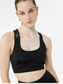 Resim Koton Tül Detaylı Kolsuz U Yaka Sporcu Sütyeni Siyah 6wak30008nk Siyah 