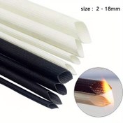 Resim 5 metre Fiberglas Tüp 2-18mm Silikon Reçine Kaplı İzole Edilmiş Yumuşak Kimyasal Cam Lif Örgülü Kılıf Yüksek Sıcaklık Boru Tel Sarma, Isı Yalıtımı, Esnek Koruma, Dayanıklı Koruma, Isıya Dayanıklı Malzeme, Endüstriyel Kullanım, Tel Sarma, Esnek Koruma, Dayanıklı Koruma, Isıya Dayanıklı Malzeme, Endüstriyel Kullanım 