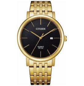 Resim Citizen Bı5072-51e Quartz Çelik Altın Rengi Siyah Kadran Kristal Cam 40 Mm Erkek Kol Saati 