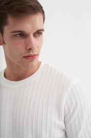 Resim Cazador Erkek Bisiklet Yaka Örme Desen T shirt 40510 Beyaz 