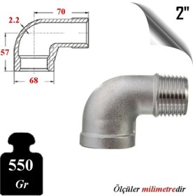 Resim Paslanmaz Çelik 316 Kalite 2" Kuyruklu Dirsek 