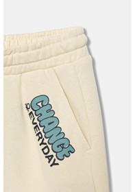 Resim Benetton Önü Desenli-logolu Ekru Eşofman Altı Ekru 