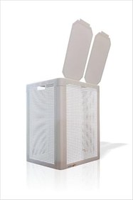 Resim En Büyük Beyaz 84 Lt. Çift Gözlü Kapaklı Demonte Ev Hediyesi Kirli Temiz Çamaşır Sepeti Kutusu Sandığı 