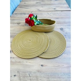 Resim Jütex Home Jüt Hasır Amerikan Servis Supla ve Sepet 3 Parça 