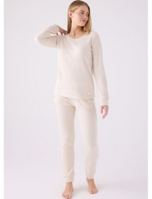 Resim Pierre Cardin Kadın Krem Pijama Takımı Pc8922-s-v1 Krem 