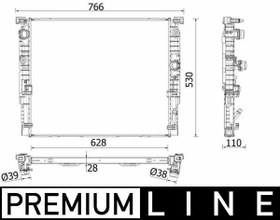 Resim MAHLE CR2198000P | Su Radyatörü BMW B48 G30 F90 G31 G32 G11 G12 