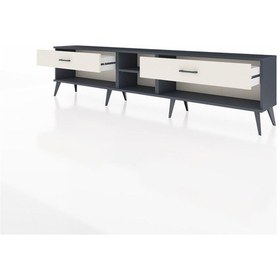 Resim Arges Tv Ünitesi Tek Raflı 2 Çekmeceli 220x30x51 Antrasit-antrasit/aytaşı Antrasıt/aytası - Antrasıt 