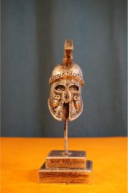 Resim Athena Miğfer Biblo Heykel Ev Dekor & Hediyelik Aksesuar 21 Cm Gümüş 