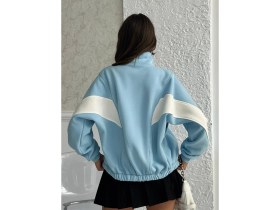 Resim Zeynep Öykü Style Kadın3 Iplik Içi Şardonlu Garnili Oversize Kalıp Hırka Eşofman Üstü Sweatshirt 