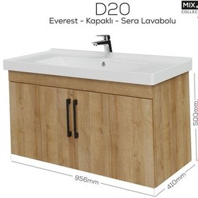 Resim Creavit D20 100 Cm Kapaklı Lavabo Dolabı Everest Melamin Antrasit 