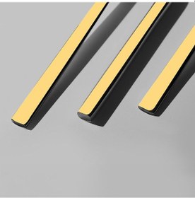 Resim Nehir Dalyan Altın Sade 12 Kişilik 89 Parça Deri Kutulu Çatal Kaşık Bıçak Takımı Altın - Gümüş 