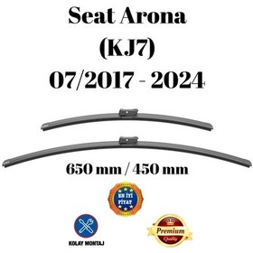 Resim Seat Arona Kj7 2017 2018 2019 2020 2021 2022 2023 2024 Uyumlu Ön Cam Muz Tipi Silecek Süpürgesi Seti 650/450mm Silbak 