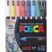 Resim Uni Posca Pc-1mr 0.7 Su Bazlı Boyama Markörü Seti 8 Renk Ana Renkler 