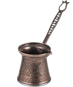 Resim Coffee Pot Stovetop Copper Turkish Greek Arabic Engraved Coffee Maker Cezve Ibrik - 4 Cup Coffee Pot 
