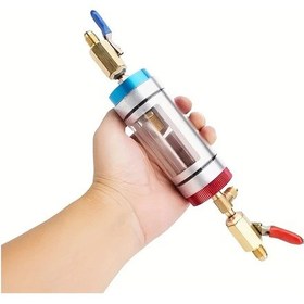 Resim Elmpaly Tek Araç R134a Soğutucu Basınç Ölçer Ve Ekleme Aracı Çift Ölçekli Psı Kg Cm² Otomatik Hava Klima Servis Aracı 