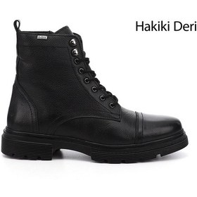 Resim Gönderi(R) Gönderi R Siyah Floter Gön Hakiki Deri Fermuarlı Bağcıklı Erkek Postal Bot 81501 Siyah Floter 