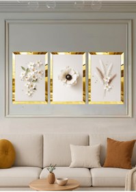 Resim YOKTAYOK Pleksi Çerçeveli Botanik Pastel Tablo 3lü 