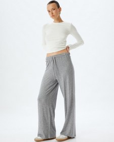 Resim Koton Eşofman Altı Düz Bol Paça Beli Bağlamalı Gri 5wak40015ek Gri 