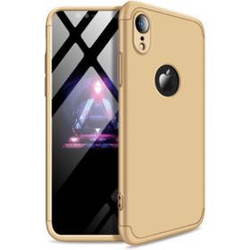 Resim Microsonic Apple iPhone XR (6.1'') Kılıf Double Dip 360 Protective Gold 