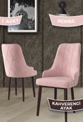 Resim Canisa Trex Serisi 1.sınıf Babyface Kumaş Sandalye Kahve Metal Ayak 1 Adet Pembe Sandalye 
