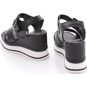 Resim Dgn 1012-24170 Kadin Çapraz Bantli Mega Kalin Taban Sandalet Siyah 