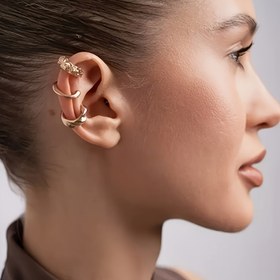 Resim Üçlü/Küp Kulak Kemik Klipsleri, Günlük Kullanıma Uygun, Dekoratif 