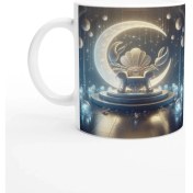 Resim Yengeç Burcu Baskılı Kahve Kupası - Galaktik Taht Odası Temalı Vs2 