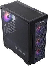Resim GamePower Savagis 550W 80+ Bronze ATX 4 ARGB Fan Temperli Cam Gaming Kasa Siyah 