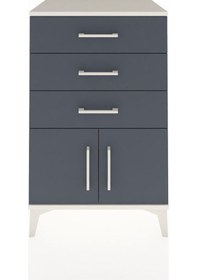 Resim Hyperion Komodin 3 Çekmeceli 2 Kapaklı 60x44x96 Aytaşı-antrasit Aytaşı 