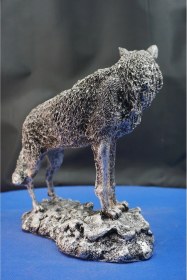 Resim Özel Tasarım Kurt Heykel Biblo Alfa Kurt Hediyelik Dekoratif Aksesuar 24 Cm 