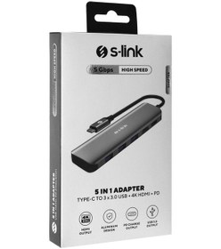 Resim S-lınk Swv-usbc030, Type-c To Hdmı, 3xusb3.0, 1xpd Metal, Usb Hub 