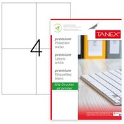 Resim Tanex Tw-2204 Ebat 105 X 148 MM Lazer Etiket A4 Sayfada 4 Etiket 