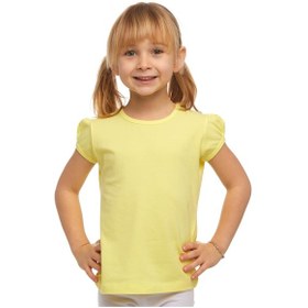 Resim Lovetti Açık Sarı Kız Çocuk Kısa Kollu Basıc Tişört 31001S016 Sarı 