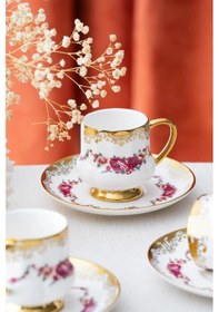 Resim Acar Osiris 6 Kişilik Porselen Kahve Fincanı Takımı Desen2 6806 Çok Renkli 