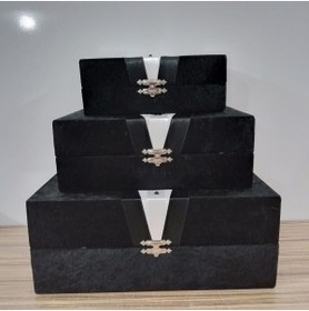 Resim Sandık Dünyası Bavul Çanta Sandık Gelin Damat Hurç Çeyiz Sandığı 3lü 0120 