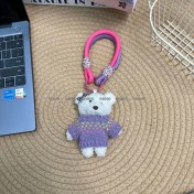 Resim Silver1 Sevimli Renkli Ip Peluş Ayı Kolye El Yapımı Oyuncaklar Küçük Bebek Çanta Çekicilik Sevimli Bebek Cep Telefonu Çekicilik (Yurt Dışından) 