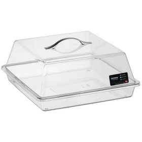 Resim Bora Plastik Metal Kulplu Kare Pasta Kek Kabı Takımı, 33x33 cm 