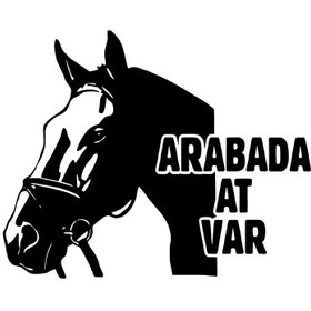 Resim Genel Markalar Arabada At Var Sticker 20 X 16 Cm 